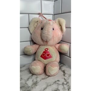 Vintage 1983 Kenner Care Bears Cousins Lotsa Heart Elephant Pink Plush 13 Inch